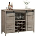thumbnail image 2 of Farmhouse Bar Cabinet with Sliding Barn Door, 47" Rustic Wine & Coffee Station, 16-Bottle Rack, Adjustable Shelves for Dining Room, Kitchen, Living Room, 2 of 8