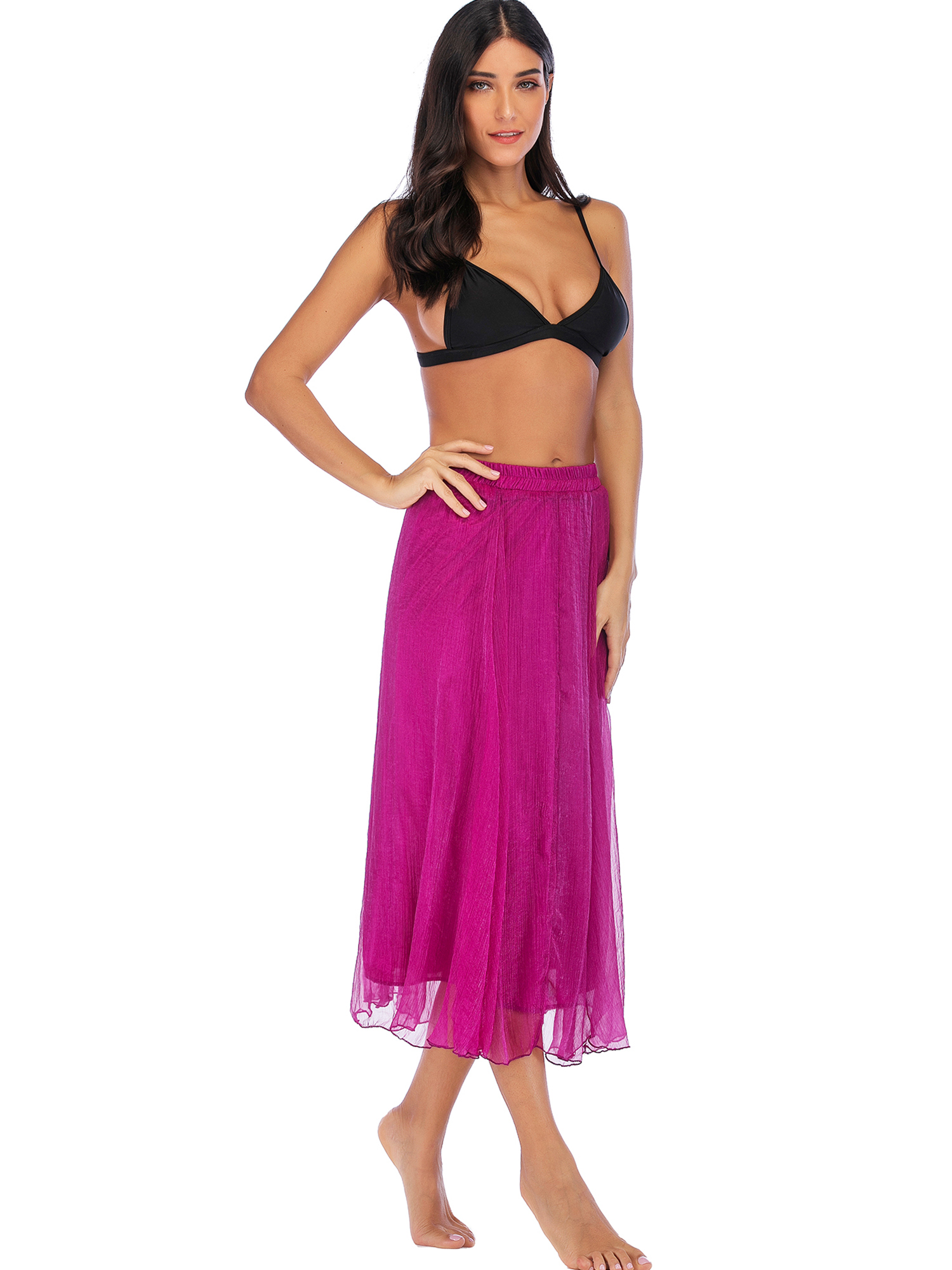 SAYFUT - Boho Floral Long Summer Beach Chiffon Dress Wrap Cover Up Maxi  Skirt for Women Tulle Skirt Maxi Party Dress - Walmart.com - Walmart.com