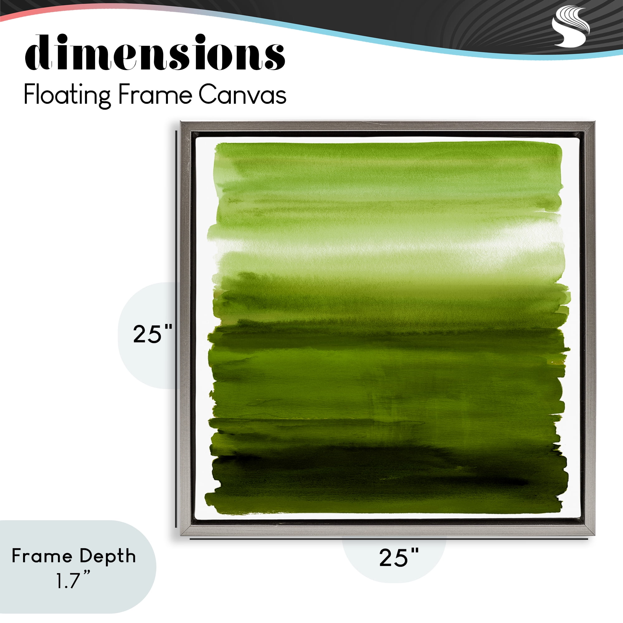 Stupell Industries Earthy Green Ombre Gray Framed Floater Canvas Wall Art, design by Allie Corbin