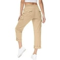 thumbnail image 5 of SNKSDGM Women's Plus Women's Pants Petite Linen Black Pants for Women with Pockets Women High Waisted Wide Leg Pants Fashion Drawstring Elastic Trousers Comfy Straight Leg Long Pants with Pockets, 5 of 8