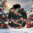 thumbnail image 2 of Festive Black Christmas Snowman Hoodie Sweatshirt - Unisex Pullover for Holiday Season, Winter and Party Wear, 2 of 3