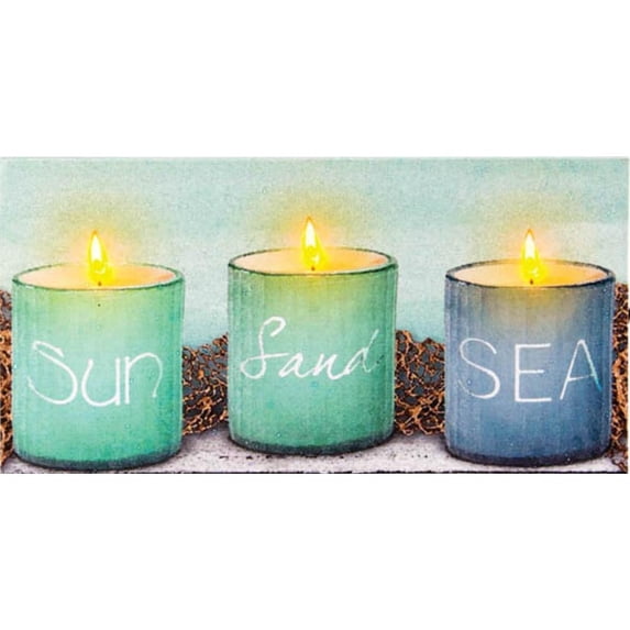 Timeless by Design 13672 - 6" x 12" x 1.5" "Sun Sand And Sea" Battery Operated LED Lighted Canvas (Batteries Not Included)