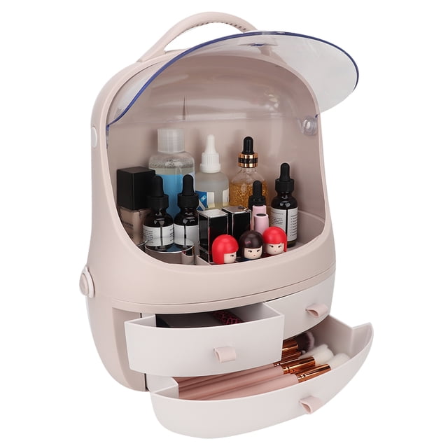 Organizador de maquillaje, caja de almacenamiento de cosméticos de escritorio a prueba de polvo, caja de almacenamiento de maquillaje, valor excepcional