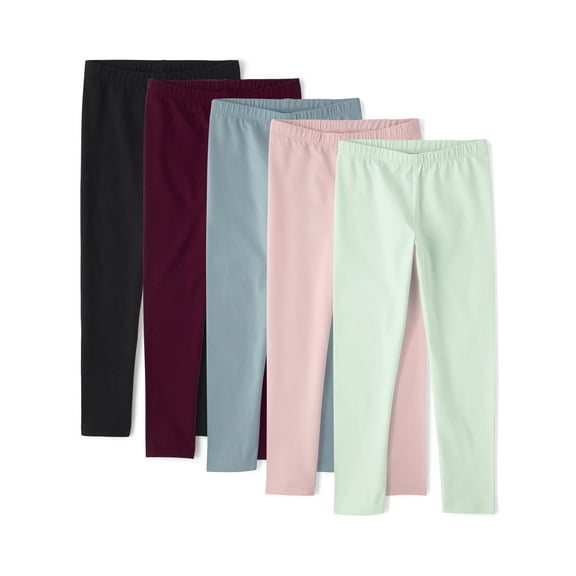 The Children's Place Girls Everyday Full Length Leggings, 5-Pack, Sizes XS-XXL