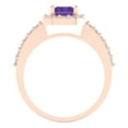 thumbnail image 4 of Clara Pucci 14K Rose Gold 1.92ct Amethyst Solitaire with Accents Ring, 4 of 8