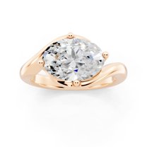 2 Ct Oval Cut Moissanite Solitaire Ring 14K Yellow Gold Plated S925 Silver Engagement Ring Gifts for Women Size 7.5