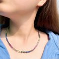 thumbnail image 4 of Romantic Multicolor CZ Heart Round Choker Necklace Silver Plated Cubic Zirconia, 4 of 9