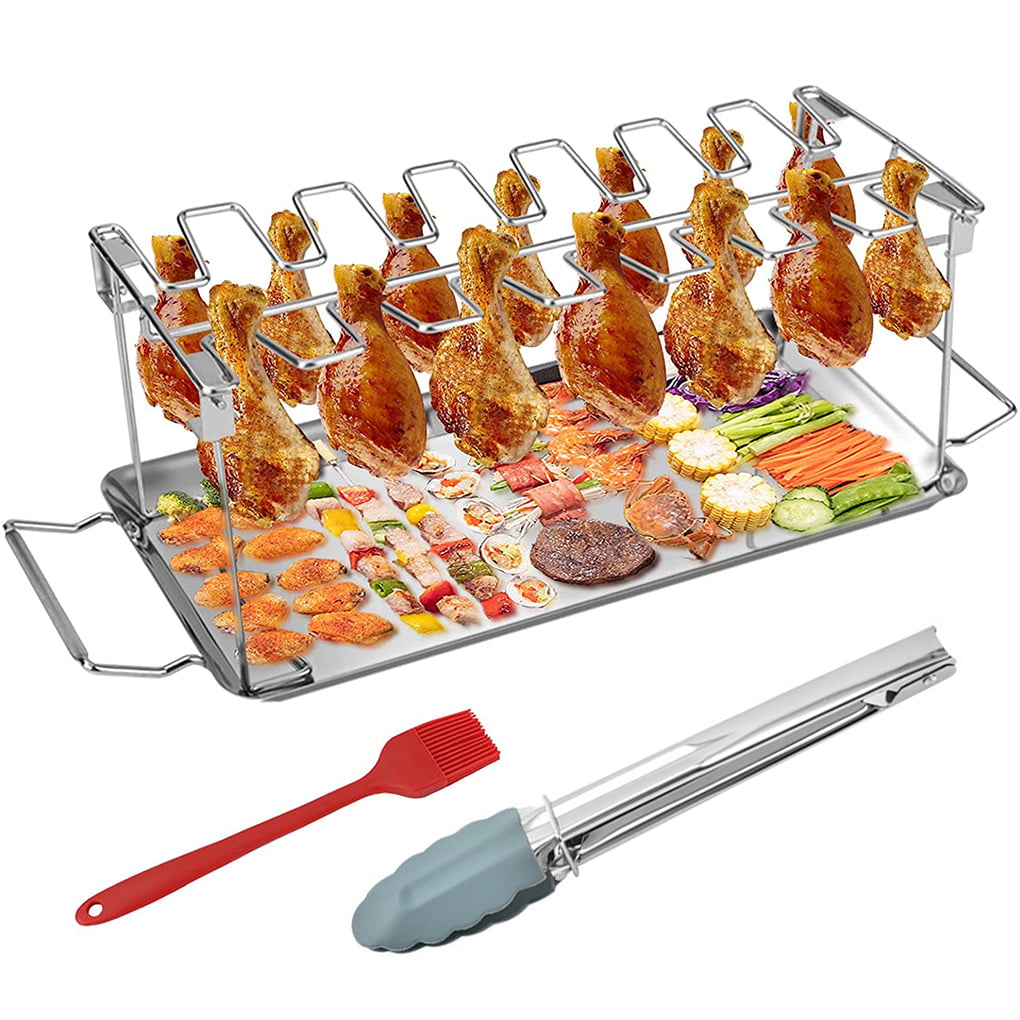 BBQ Grill Accessories Chicken and Wing Rack Outdoor Camping Household Cooking 