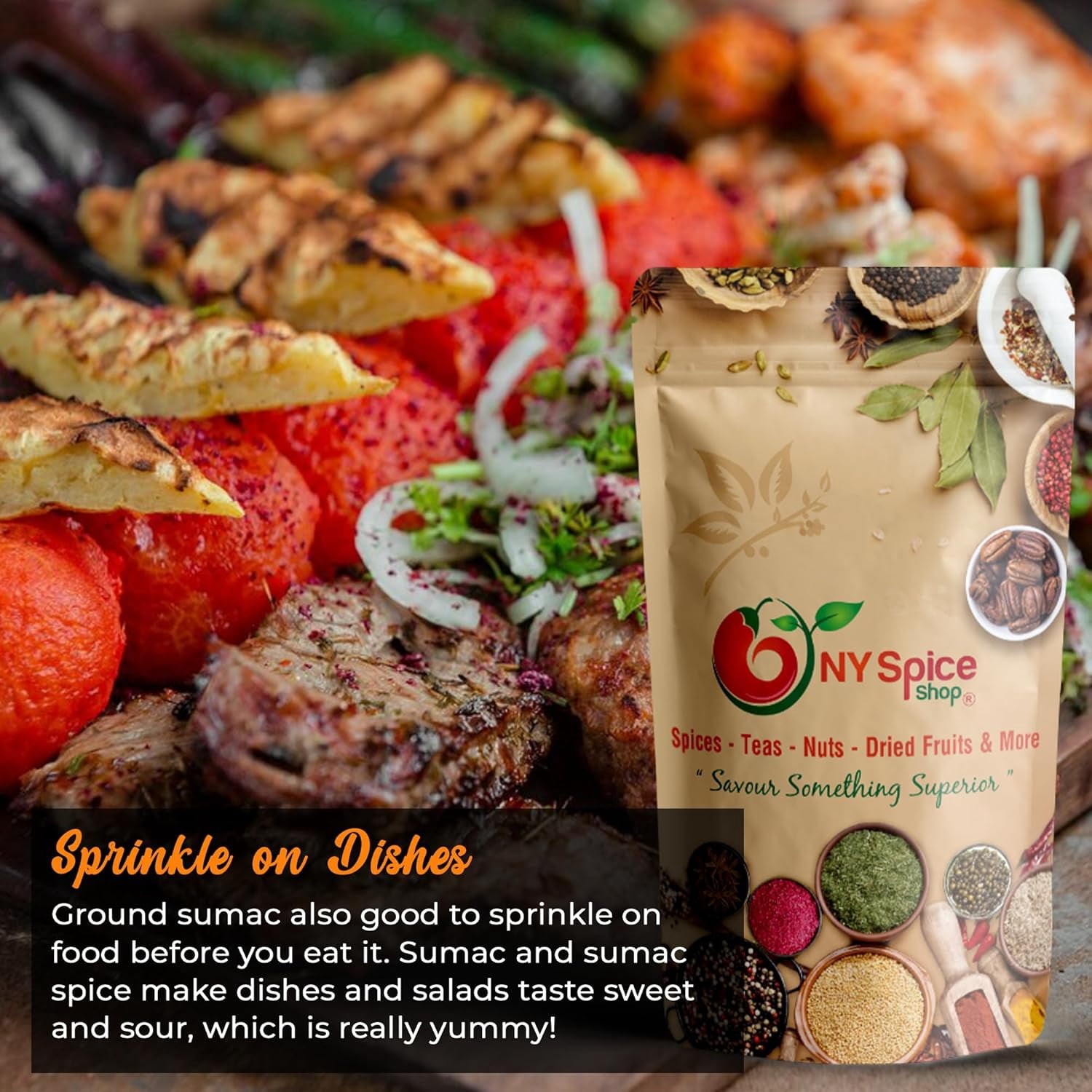 NY SPICE SHOP Ground Sumac - 3 Pound - Sumac Seasoning - Sumac Spice Powder - Tangy Lemony Taste