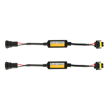 Led Bulb Free Resistors (2-pack H11 LED Bulb Headlight Canbus Error Free Resistor Canceller Capacitor Anti-flicker Resistor Harness for LED Headlight Fog Light)