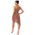 thumbnail image 6 of iiniim Lyrical Dance Dress for Women Irregular Flowy Tulle Skirt Leotard Contemporary Dancewear Dusty Pink M, 6 of 7