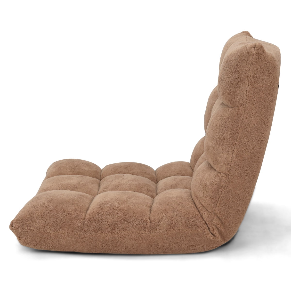 Topbuy Adjustable 14-Position Floor Chair ,Padded Gaming Chair Lazy Recliner Beige