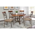 thumbnail image 2 of Linon Hamilton 5 Piece Cherry Wood and Steel Dining Set in Matte Pewter & Bronze, 2 of 6