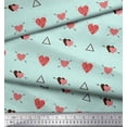 thumbnail image 2 of Soimoi Green Poly Georgette Fabric Triangle & Arrow Heart Print Sewing Fabric Yard 42 Inch Wide, 2 of 5