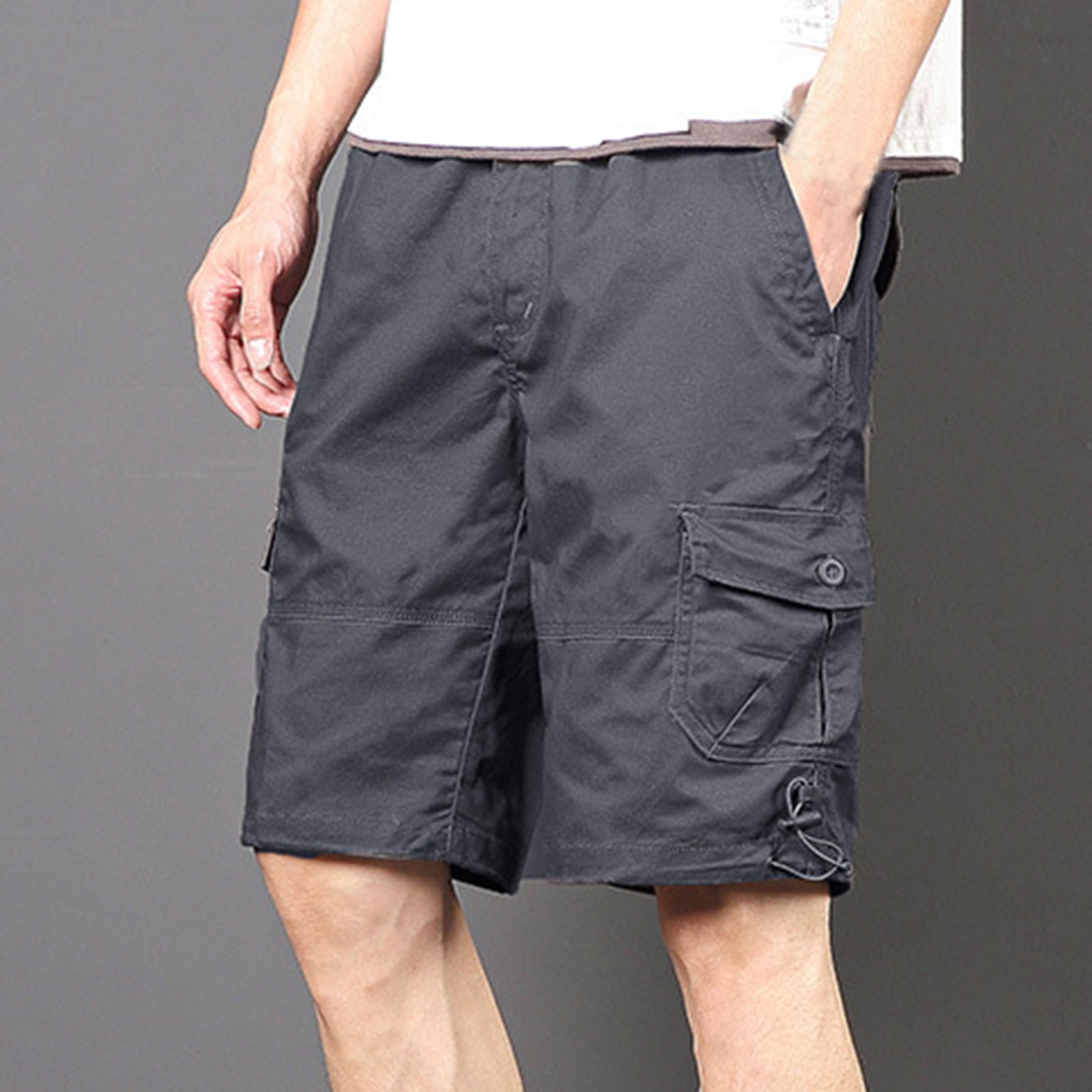 BXINGOHAI Cotton Cargo Shorts For Men Solid With Multi