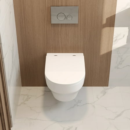 DV-1F0292-CF 2-Piece Toilet Elongated Dual-Flush Wall Mounted Toilet With Concealed In-Wall Tank (Seat Included)