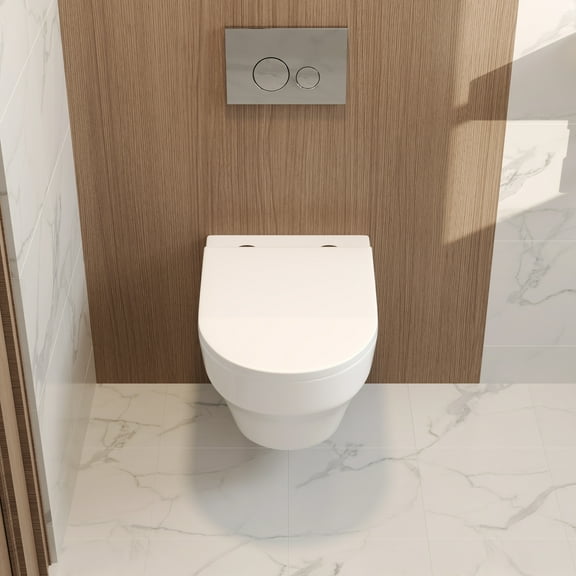 DV-1F0292-CF 2-Piece Toilet Elongated Dual-Flush Wall Mounted Toilet With Concealed In-Wall Tank (Seat Included)