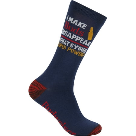 Beer Novelty Fun Crew Socks Gift for Men - One Size Fits All  Navy
