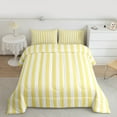 thumbnail image 2 of jejeloiu Modern Geometric Geometric Queen Comforter Set,Minimalist Stripes Lines Bedding Sets,Yellow White Bedding Comforter Set For Teens,Luxury Bedroom Decor Reversible,3 Pieces, 2 of 8