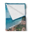 thumbnail image 2 of Sicily Soft Flannel Fleece Throw Blanket, Cozy Brolo Town Aerial View Picturesque Buildings and Roofs Mediterranean Sea, Cozy Plush for Indoor and Outdoor Use, 50" x 60", Multicolor, by Ambesonne, 2 of 5