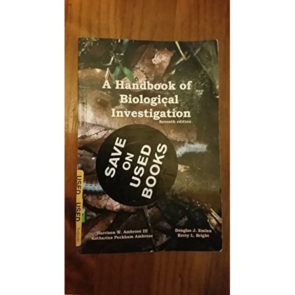 Pre-Owned A Handbook of Biological Investigation 7th (Paperback) 0887253318 9780887253317