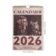thumbnail image 2 of 2026 Retro Vintage Wall Calendar with Cat & Dog Design - Tear-Off Monthly Planner with Paw Print & Bone Icons, 8.27" x6.89",Monthly Planner with January to December Layout, 2 of 16