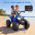thumbnail image 4 of WOWEHICLE 24V 4WD Kids Ride On ATV, 800W Electric 4-Wheeler with 2 Seats, Max 5 MPH, Ages 3-8, Blue, 4 of 7