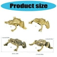 thumbnail image 3 of Brass Frog Shelf Decors Accent Figurines Tabletop Centerpieces Home Decorations Retro Frog Decorative Objects, 3 of 8