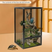 Miumaeov Reptile Tall Glass Terrarium,Small Rainforest Habitat Reptile Terrariums Tank for Geckos, Snakes, Lizards, Chameleons,Superior Ventilation, Easy Feeding