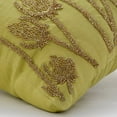 thumbnail image 2 of Euro Sham, Decorative Green European Pillow Shams 26x26 inch (65x65 cm), Linen Euro Sham&nbsp;Covers, Nature & Floral, Zardozi, Contemporary Euro Pillow Shams - Greentini, 2 of 3