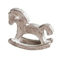 thumbnail image 2 of Mini Wooden Rocking Horse Collectible Statue Table Decor Natural Wood Compact Size for Store Display, 2 of 9