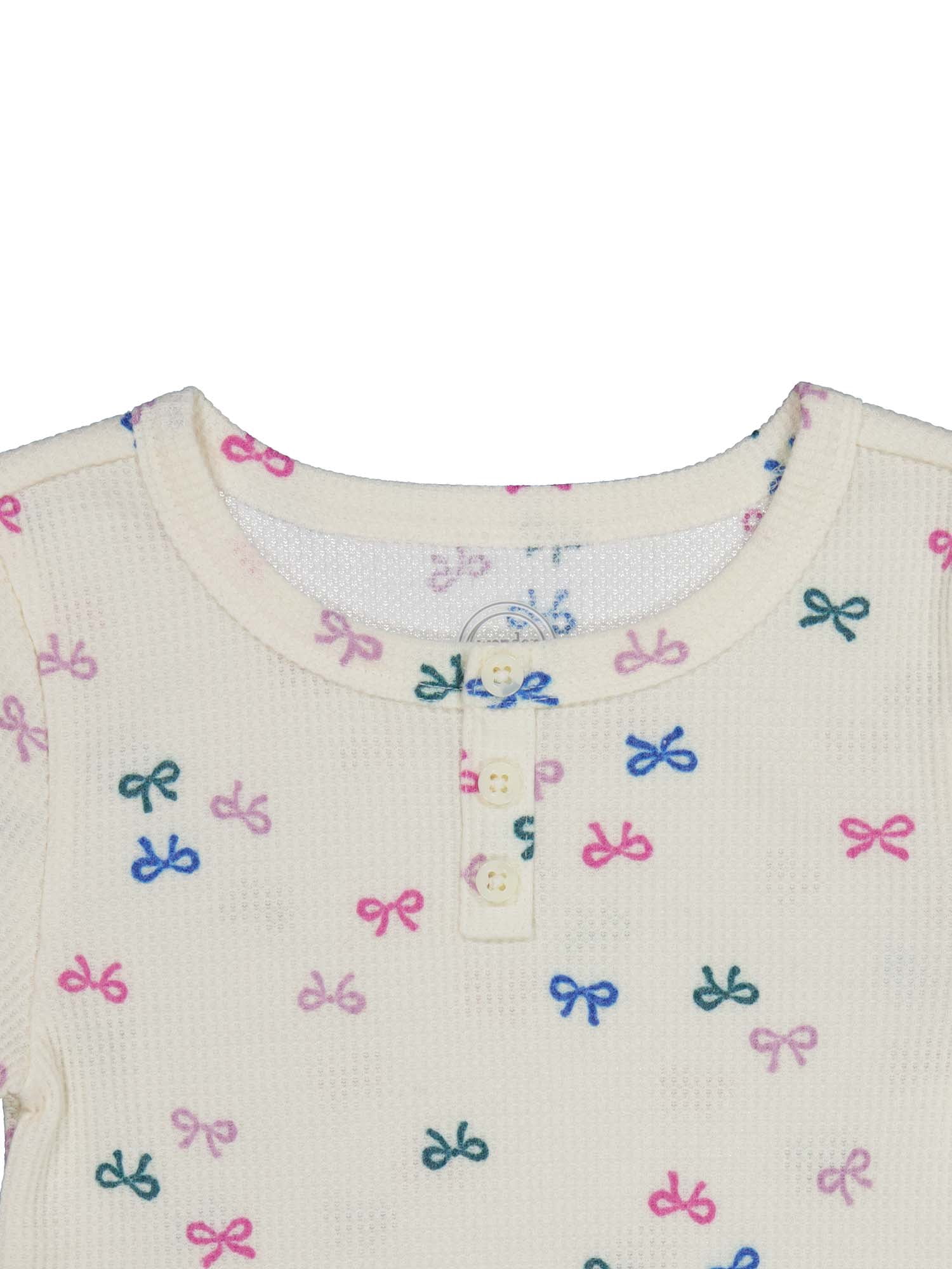Wonder Nation Girls Short Sleeve Waffle Henley Knit Top, Sizes 4-18