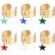 thumbnail image 1 of Anillo de acero inoxidable con dijes para mujer, 6 unidades, ajustable, con colgantes de estrella esmaltada, dorados, abiertos, para Navidad, Año Nuevo, regalo de moda., 1 of 6