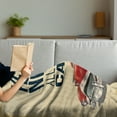thumbnail image 3 of Saying Soft Flannel Fleece Throw Blanket, Yes I Really Do Need All These Cars Old Havana Style Retro Vehicle and Stripes, Cozy Plush for Indoor and Outdoor Use, 70" x 90", Beige Pearl, by Ambesonne, 3 of 5
