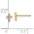 thumbnail image 3 of 14K Yellow Gold Madi K Cz Cross Post Earrings (5.22 X 4) Made In Vietnam gk1108, 3 of 5