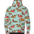thumbnail image 7 of Kdxio Dachshund Christmas Play Print Mens Casual Hooded Collar Drawstring Hoodies Pullover Sweatshirts Casual Long Sleeve Shirts-X-Large, 7 of 7