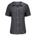 thumbnail image 4 of Yubnlvae Dark Gray Loose Shirt Top Stand Solid Color Sleeve Collar Casual Women's Shirt Women's Shirt, Xl, 4 of 8