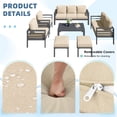 thumbnail image 3 of YODOLLA Ensemble de Mobilier de Patio Extérieur en Aluminium 7 Pcs, Ensemble de Conversation avec Canapé Sectionnel en Osier Beige Toutes Saisons, 3 of 7