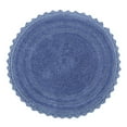 thumbnail image 2 of Better Trends Chic Round Bath Mat, 24" Diameter, 100% Cotton with Crochet Border, Water Absorbent, Ideal for Half Baths and Powder Rooms, Machine Washable, Blue - Lilly Crochet Collection, 2 of 6