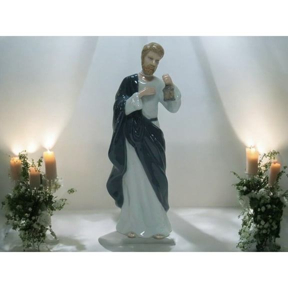 Ceramic Father Joseph Figurine, Religious Decor or Gift, Nativity Piece