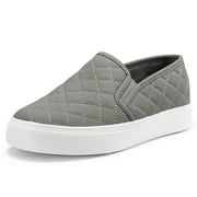 JENN ARDOR Womens Slip on Sneakers Comfortable Walking Shoes Memory Foam Loafers in Grey