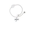 thumbnail image 2 of Delight Jewelry Silvertone Small Dragonfly with Crystal - Silvertone Leaf Delicate Bracelet, 6.25+1.75", 2 of 4