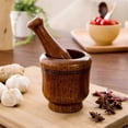 thumbnail image 2 of Wooden Mortar and Pestle Set,Mortar and Pestle Wood Wooden Mortar Pestle Grinding Bowl Set Garlic C, 2 of 5