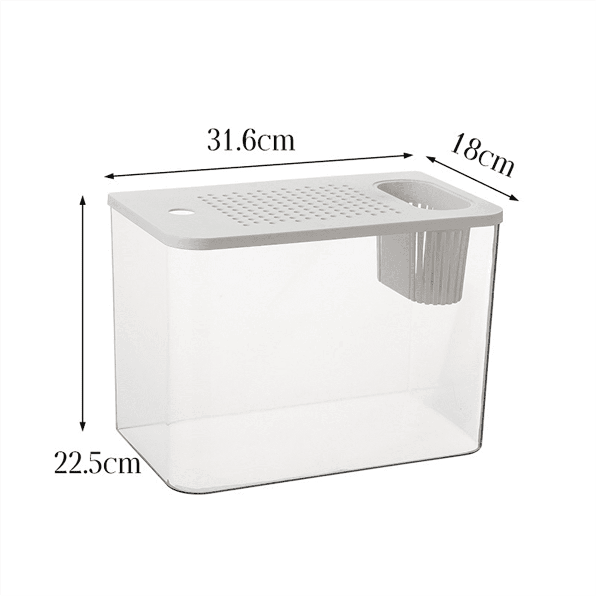 Fish Tank Aquarium Transparent Desktop Tank Turtle Aquarium Small Aquariums Decorative Fish Container for Fish White