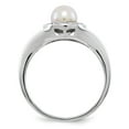 thumbnail image 3 of Auriga Fine Jewelry 925 Sterling Silver Diamond and Pearl Ring Size 6 for Women, 3 of 6