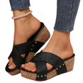 thumbnail image 5 of Fukaraa Summer Dressy Wedges Women Wide Width Platform Sandals Wedding Party Shoes, 5 of 9