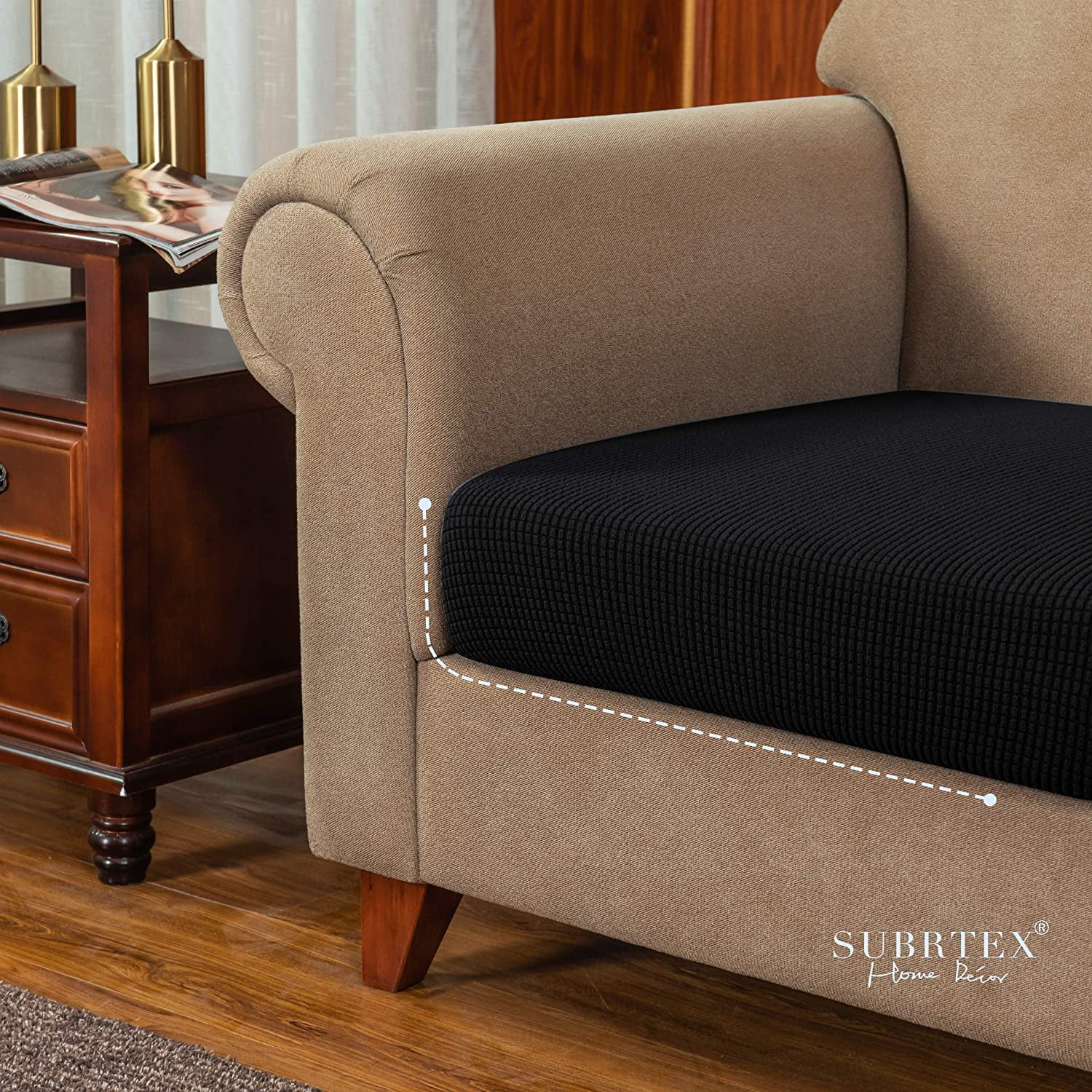 Stretch Sofa Seat Cushion Cover Couch Covers Furniture Protector (Loveseat, Dark Blue)
