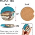 thumbnail image 3 of GZHJMY Sea Turtle Sand Animals Car Coasters 2 Pieces, Absorbent Ceramic Cork Base Car Coasters, Drink Cup Holder Coasters, with Finger Notches, Easy to Remove and Clean, 3 of 6
