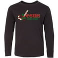 thumbnail image 3 of Inktastic Candy Cane Jesus Long Sleeve Youth T-Shirt, 3 of 5