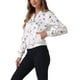 thumbnail image 4 of Chaqueta bomber para mujer INSPIRE CHIC, corte slim, ligera, con cremallera, talla XL, blanca y roja, 4 of 6